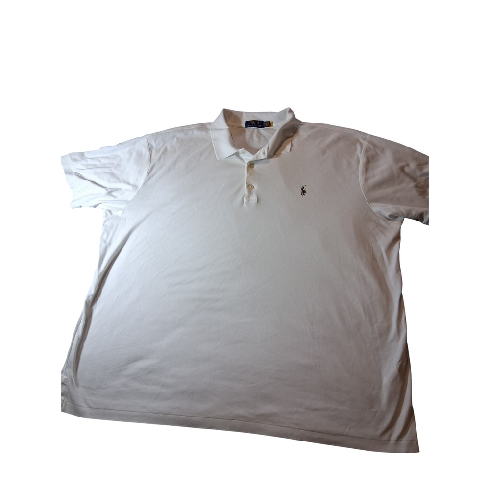 Polo Ralph Lauren Mens 2XB White Short Sleeve Pony Logo Polo Shirt Big & Tall